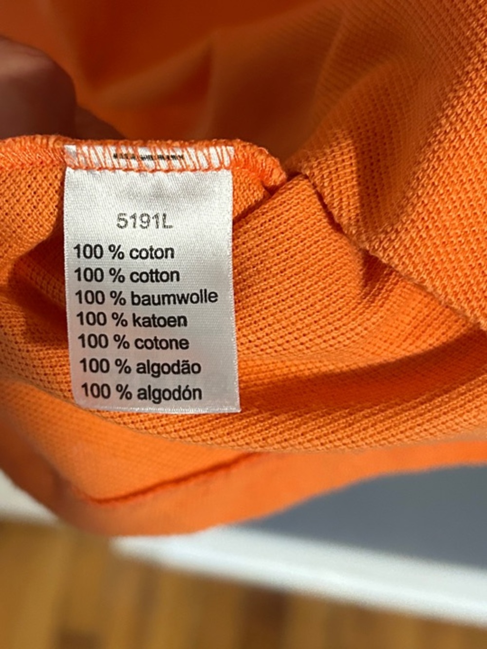 Lacoste Orange Pique Polo with Crocodile Logo - Picture 4 of 6